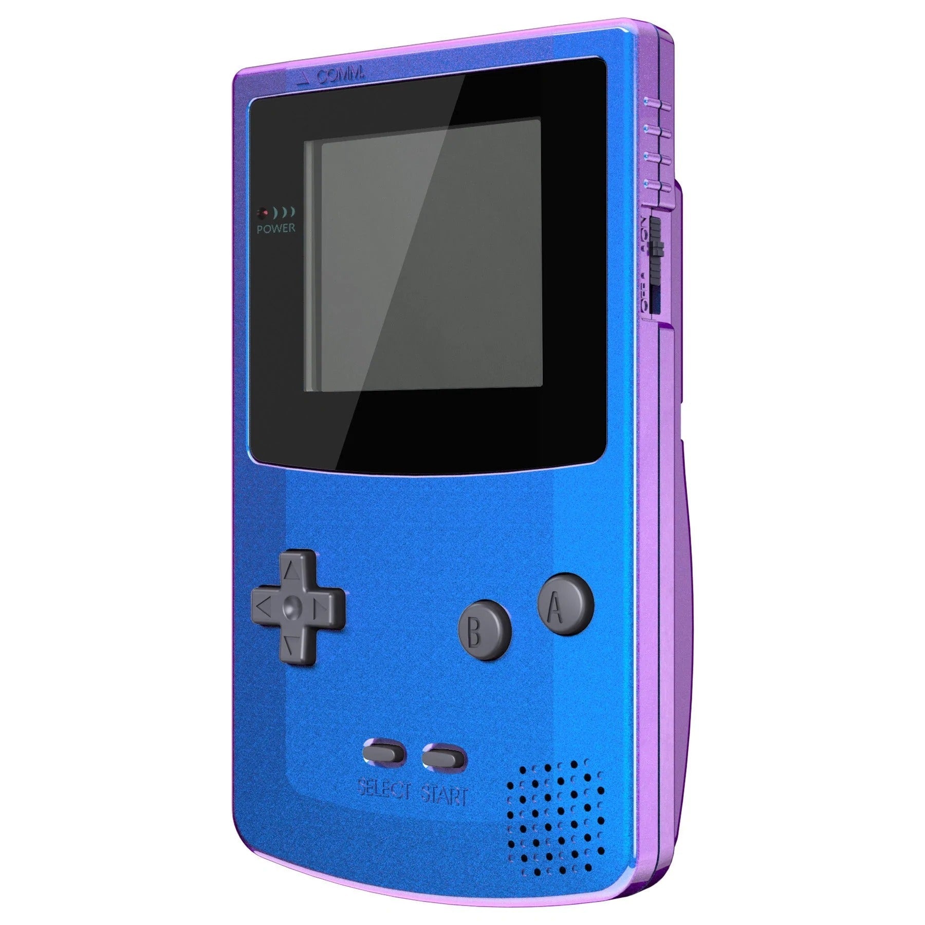 IPS ready shell for Nintendo Game Boy Color custom modified replacement housing kit supports IPS, OSD IPS & Original screens - Chameleon Purple Blue GBC CGB | eXtremeRate - 5