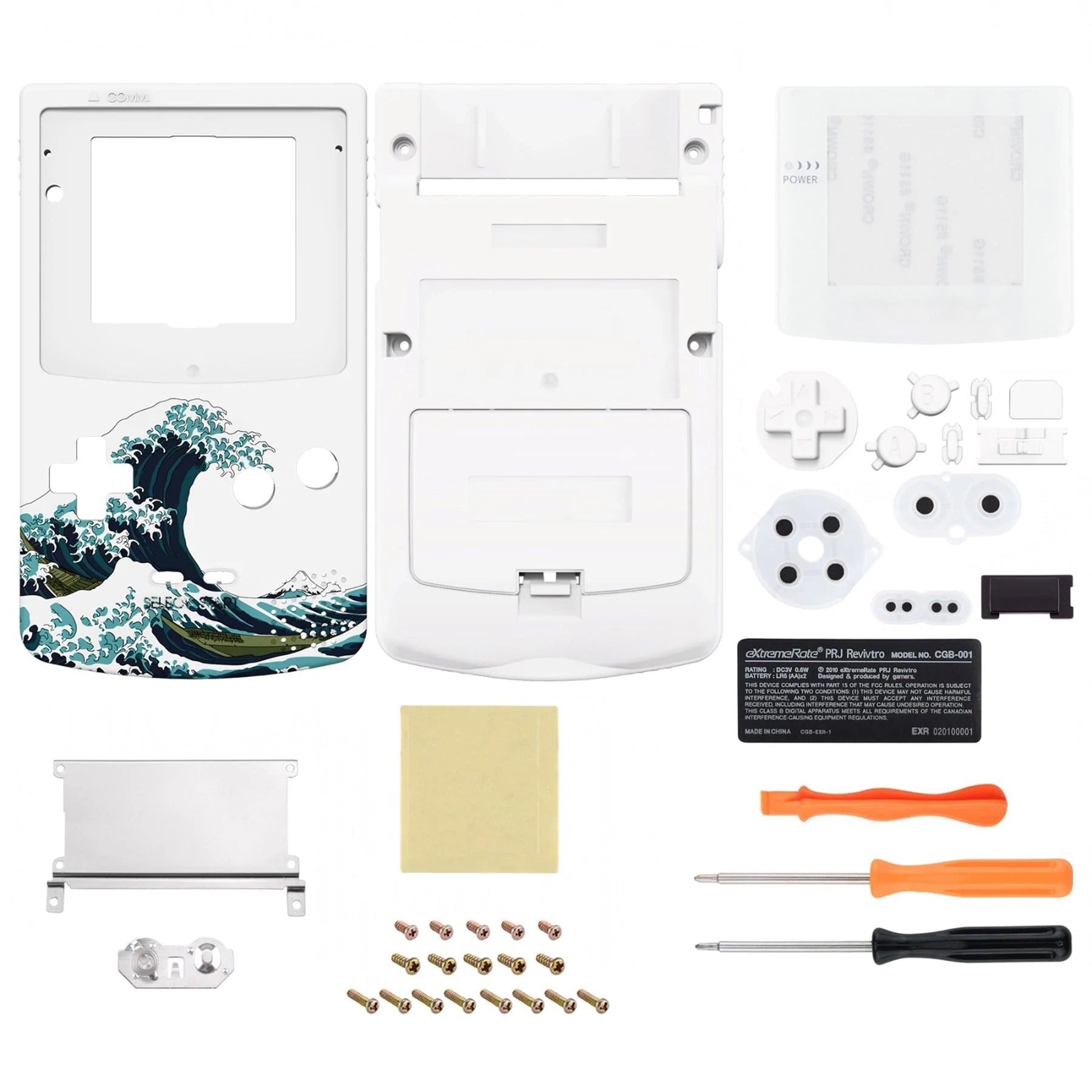 IPS ready shell for Nintendo Game Boy Color custom modified replacement housing kit supports IPS, OSD IPS & Original screens - Great wave GBC CGB | eXtremeRate - 1