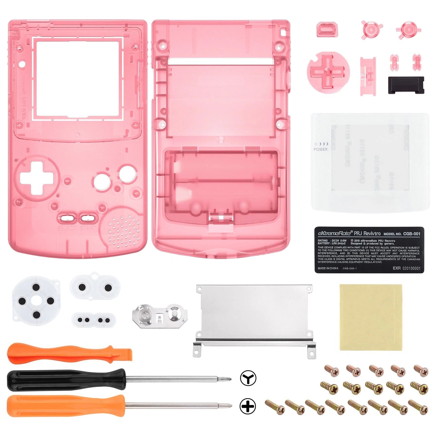 IPS ready shell for Nintendo Game Boy Color custom modified replacement housing kit supports IPS, OSD IPS & Original screens - Semi transparent | eXtremeRate - 5
