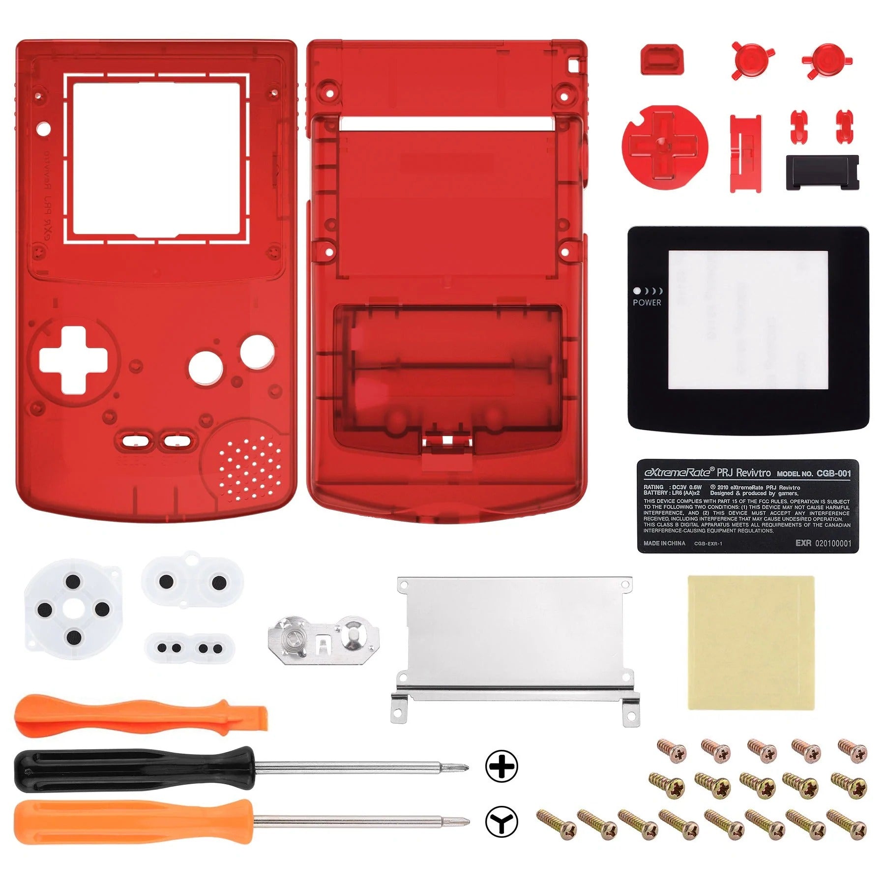 IPS ready shell for Nintendo Game Boy Color custom modified replacement housing kit supports IPS, OSD IPS & Original screens - Semi transparent | eXtremeRate - 3
