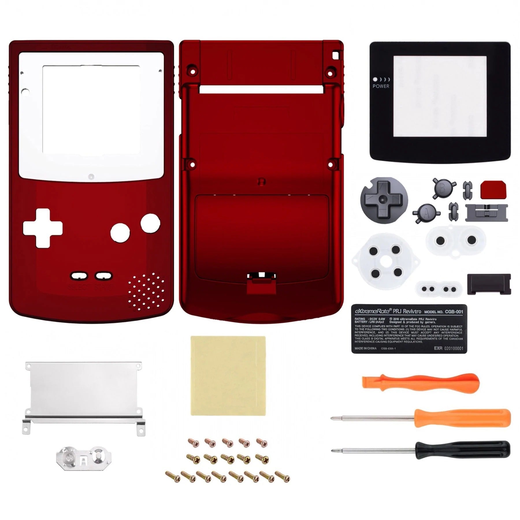 IPS ready shell for Nintendo Game Boy Color custom modified replacement housing kit supports IPS, OSD IPS & Original screens - Soft touch | eXtremeRate - 1