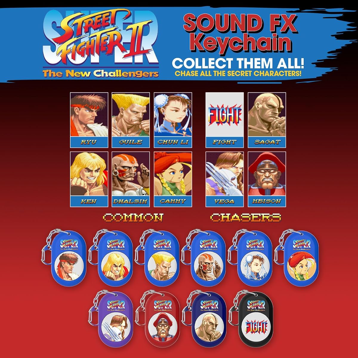Super Street Fighter II SoundBytes Sound FX Keychain Blind Box | Level Up Labs