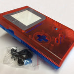 ZedLabz two tone replacement housing shell case mod kit for Nintendo Game Boy DMG-01 - clear red & blue