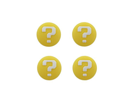 Thumb grips for Nintendo Switch Lite & Switch Joy-Con silicone stick caps - 4 pack Yellow Mario Question Mark Style Edition | ZedLabz