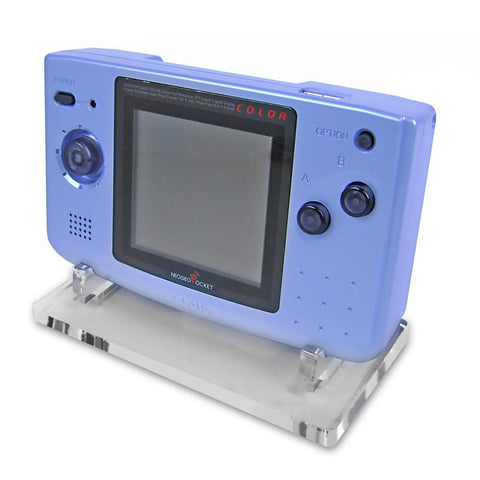 Display stand for Neo Geo Pocket Color Phat handheld console - Frosted Clear | Rose Colored Gaming