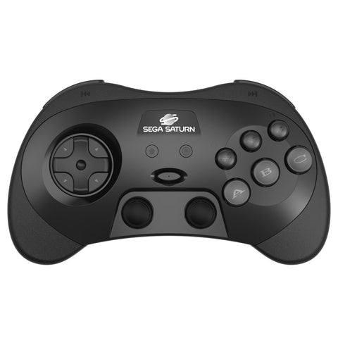 Wireless 2.4G pro controller for Sega Saturn, PC, & Mac officially licensed - Black | Retro-Bit