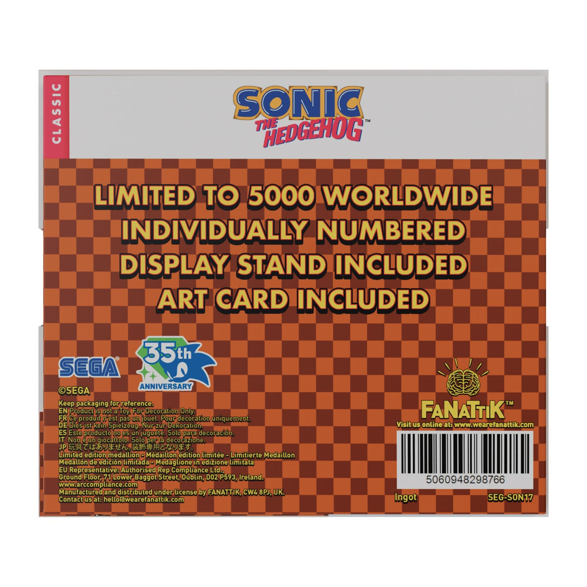 Sonic the Hedgehog Original Logo Limited Edition Medallion | Fanattik