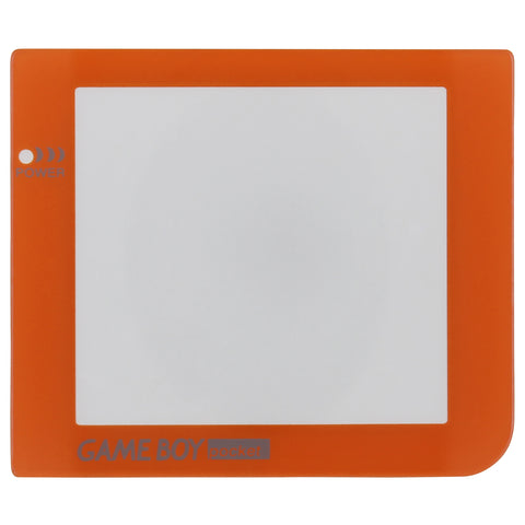 Screen lens for Game Boy Pocket Nintendo MGB-001 LCD plastic cover with logo | ZedLabz / Orange