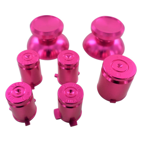 Replacement Metal Thumbsticks & Bullet Buttons Set For Xbox 360 Controllers - Pink | ZedLabz
