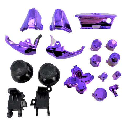 Full button set for Microsoft Xbox One 1537 model Controller replacement - Chrome Purple | ZedLabz
