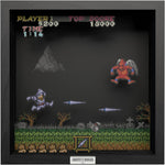Ghost N' Goblins: The red arremer scene video game (1985) shadow box art officially licensed 9x9 inch (23x23cm) | Pixel Frames