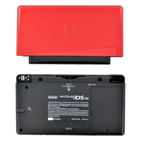 Full housing shell for Nintendo DS Lite console complete casing repair kit replacement - Red & Black | ZedLabz