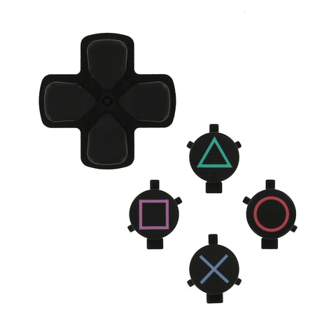 ZedLabz replacement genuine OEM d-pad & action button set for Sony PS4 controllers - black
