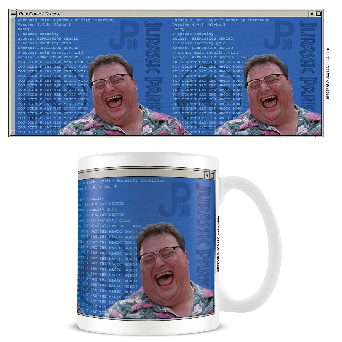 Jurassic Park 30th Dennis Nedry Computer Code Design mug 11oz | Pyramid - 1