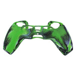 Skin grip cover for Sony PS5 controller silicone rubber leather textured - Camo Green | ZedLabz