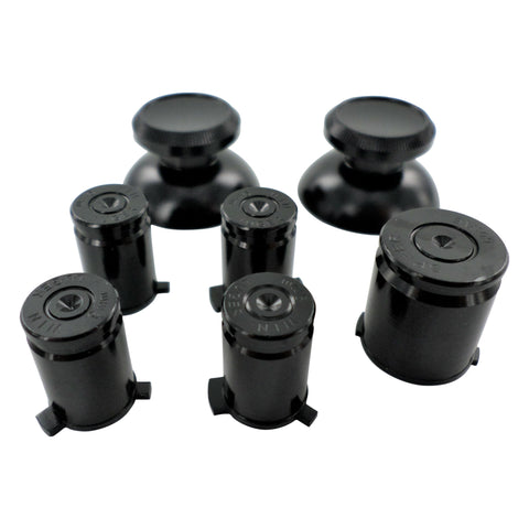 Replacement Metal Thumbsticks & Bullet Buttons Set For Xbox 360 Controllers - Black | ZedLabz