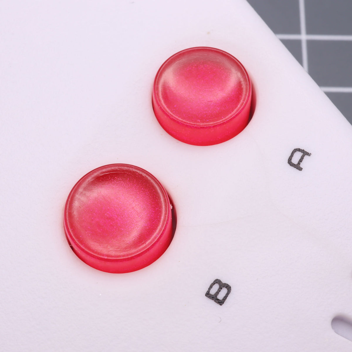 Hand cast custom resin buttons for Nintendo NES controller NES-004 (also fits Game Boy DMG-01) - Raspberry Candy | Lab Fifteen Co