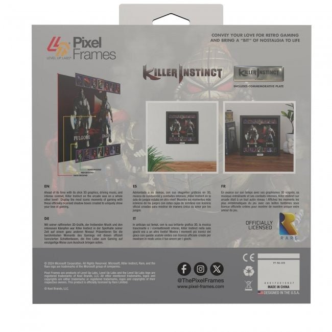 Killer Instinct - Fight On! (1994) shadow box art officially licensed 9x9 inch (23x23cm) | Pixel Frames - 5