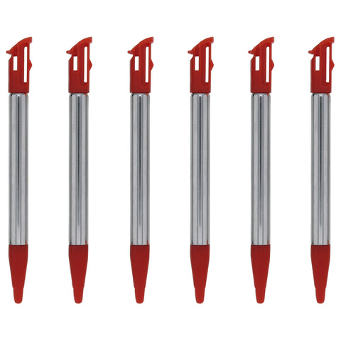 Metal Extendable Stylus Pens For Nintendo 2DS XL - 6 Pack Red | ZedLabz