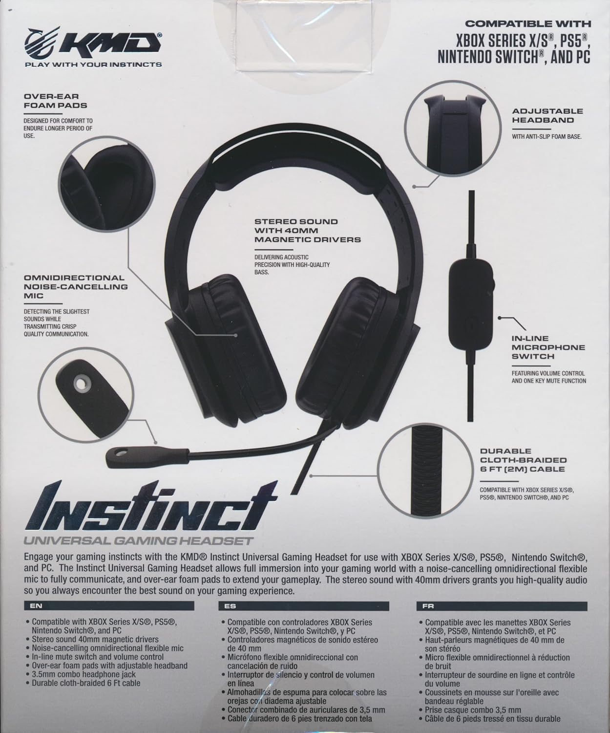 KMD Instinct Universal Wired Gaming Headset - Black (Xbox Series X/S, PS5, Switch, PC) | KMD - 2