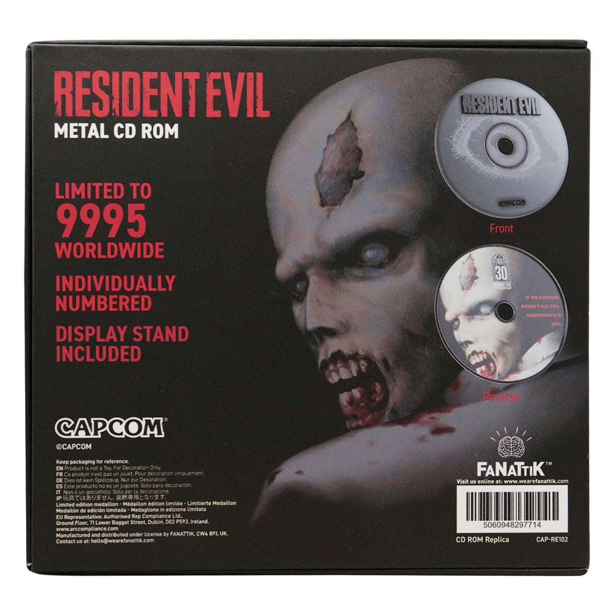 Resident Evil 30th Anniversary Limited Edition Metal CD-ROM Collectible | Fanattik