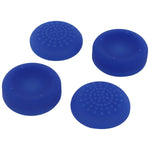 Assecure concave & convex soft silicone thumb grips for Sony PS4, analog thumb stick non slip grip caps for Playstation 4 controller - 4 pack blue
