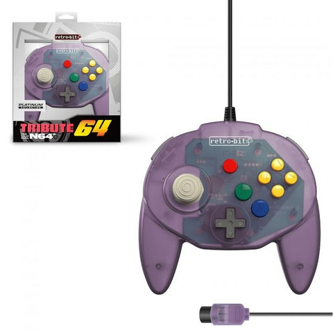 Tribute64 wired controller pad atomic purple