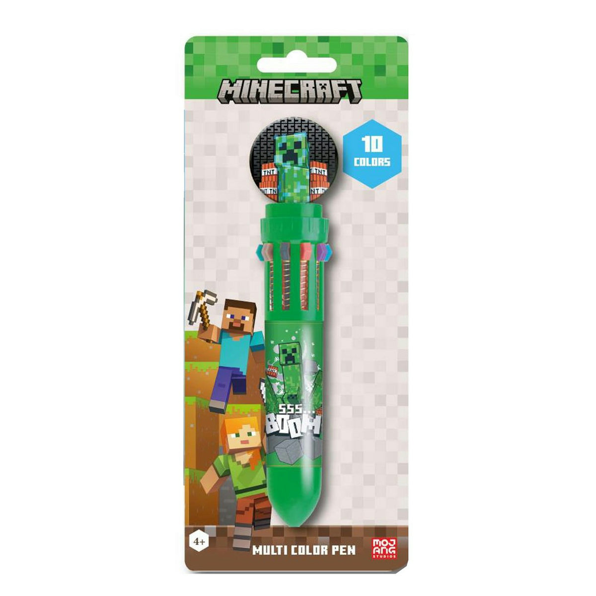 Minecraft Creeper 10 in 1 multi coloured ballpoint writing pen | Pyramid