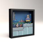 Mega Man 7 Dr. Wily scene video game (1997) shadow box art officially licensed 9x9 inch (23x23cm) | Pixel Frames