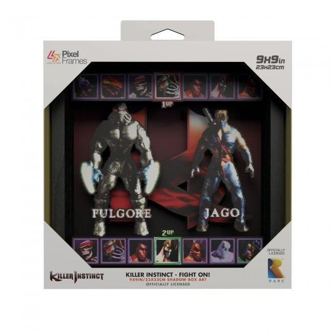 Killer Instinct - Fight On! (1994) shadow box art officially licensed 9x9 inch (23x23cm) | Pixel Frames