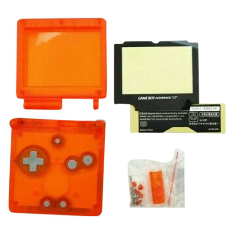 Replacement housing shell kit for Nintendo Game Boy Advance SP GBA - clear orange | ZedLabz