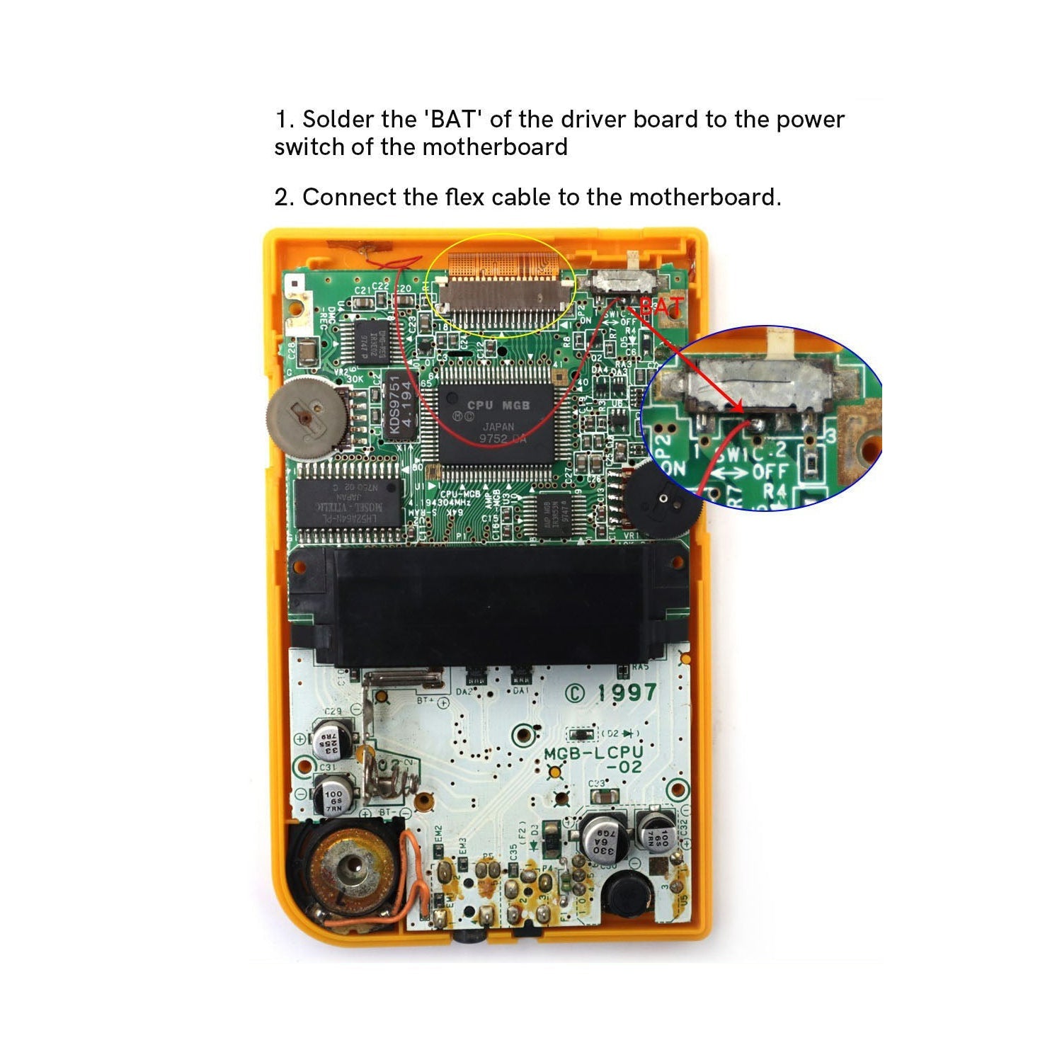 Laminated 2.8" IPS LCD screen kit for Nintendo Game Boy Pocket GBP MGB - Black | Hispeedido - 9