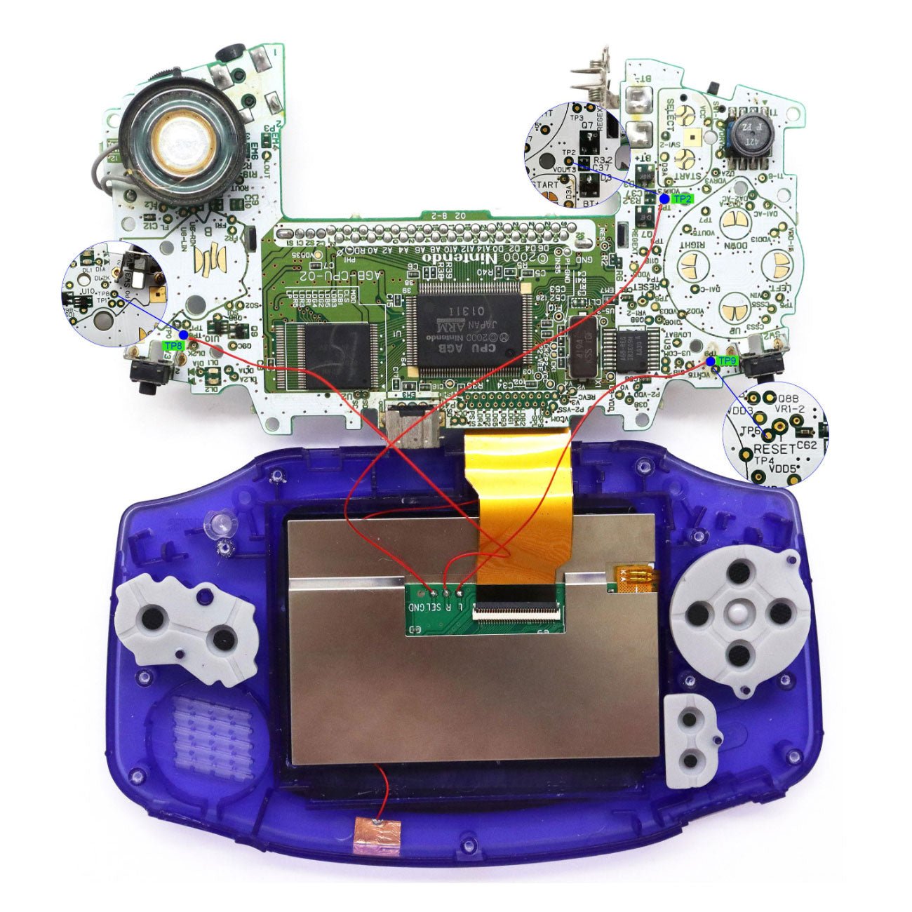 Laminated IPS 3.0 LCD screen kit for Nintendo Game Boy Advance [GBA AGB] - Black | Hispeedido