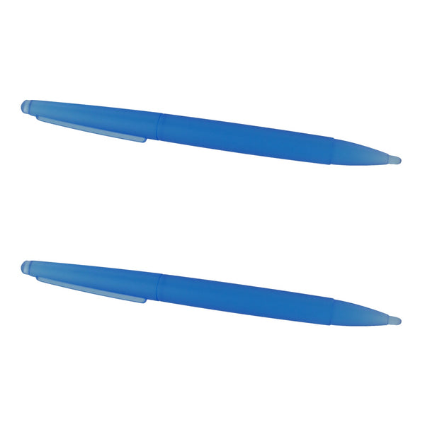 Large Semi Transparent Stylus Pens For Nintendo DS Family - 2 Pack Blue | ZedLabz