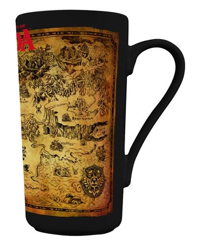Legend of Zelder Black & Gold Map Grande Latte style mug 470ML | Pyramid - 1