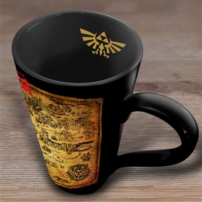 Legend of Zelder Black & Gold Map Grande Latte style mug 470ML | Pyramid - 3