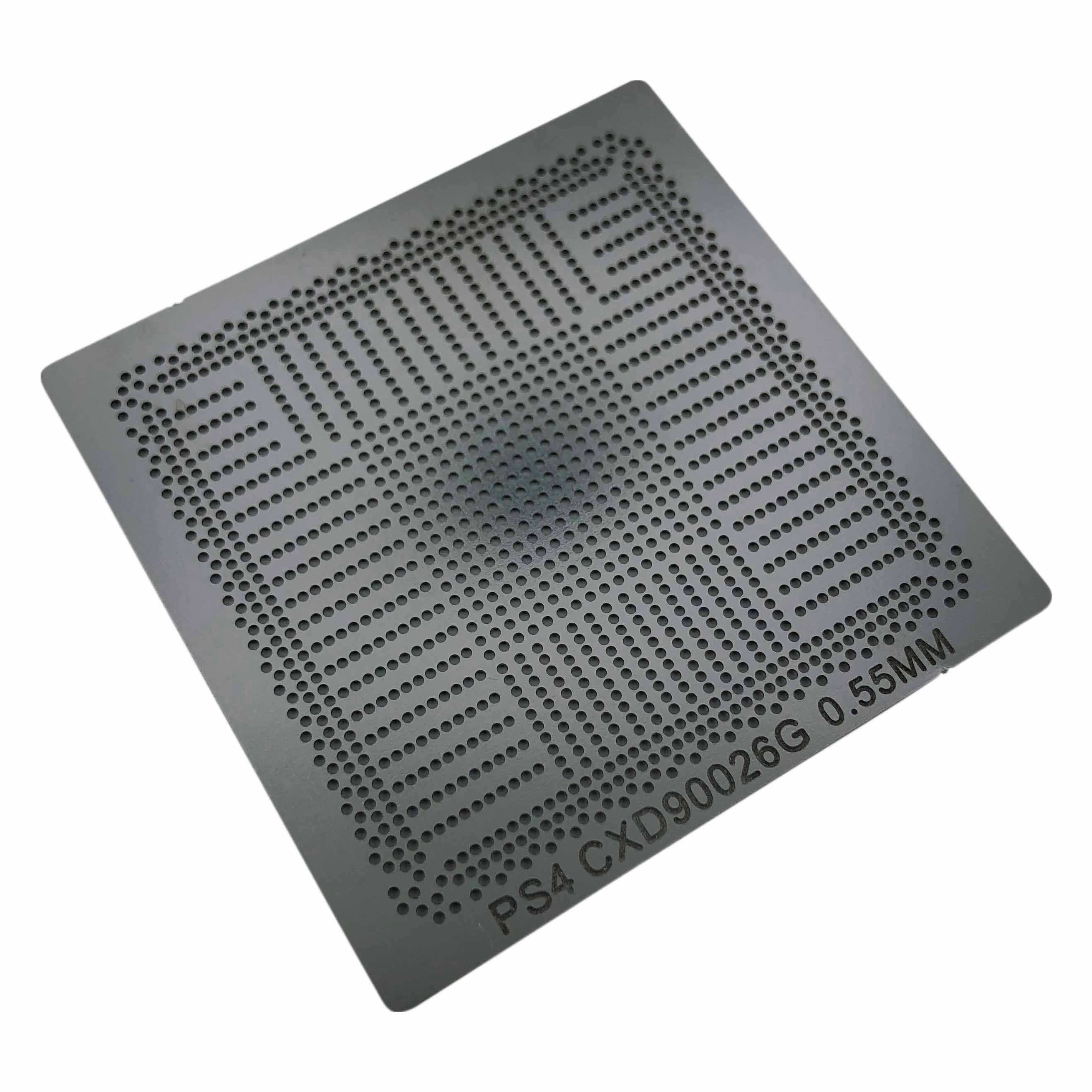 APU GPU CXD90026G direct heat reballing stencil for PS4 rework template 0.55mm | ZedLabz