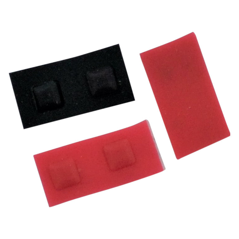 Feet and screw cover set for DS Nintendo console rubber silicone with adhesive replacement - Red/Black | ZedLabz