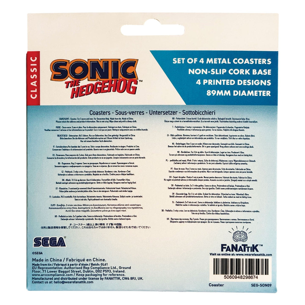 Sonic the Hedgehog Set of 4 Location Coasters | Fanattik