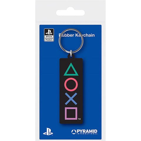 PlayStation official keyring controller symbols triangle, square, circle, X PVC Keychain | Pyramid