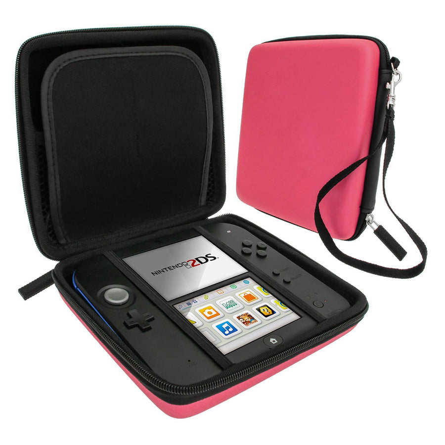 Zedlabz hard protective eva travel carry case for Nintendo 2DS with built in game storage - pink REFURB