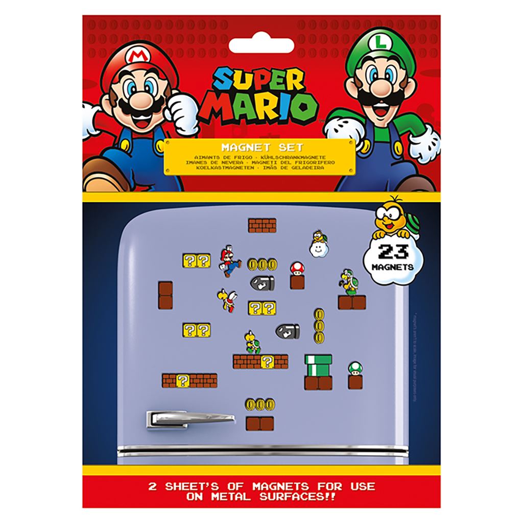 Super Mario Mushroom Kingdom fridge magnet set | Pyramid