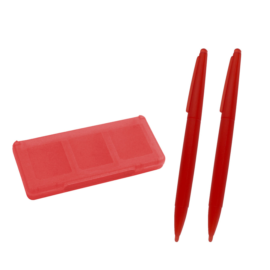 Large Stylus & Game Cartridge Case Set For Nintendo DS Family - Red | ZedLabz