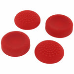 Assecure concave & convex soft silicone thumb grips for Sony PS4, analog thumb stick non slip grip caps for Playstation 4 controller - 4 pack red