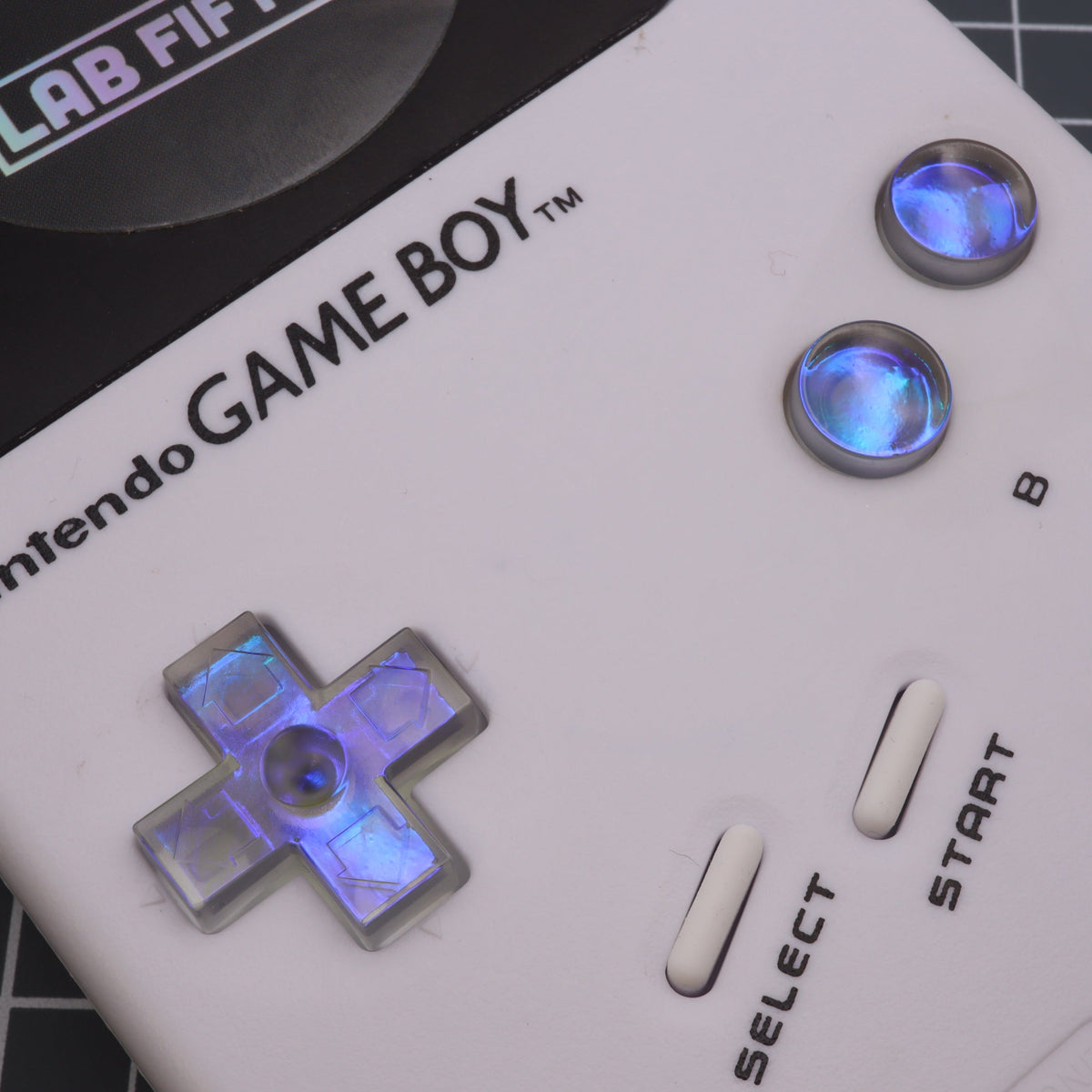 Hand cast custom resin buttons for Nintendo NES controller NES-004 (also fits Game Boy DMG-01) - Midnight Opal | Lab Fifteen Co