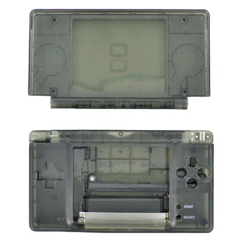 Full housing shell for Nintendo DS Lite console complete casing repair kit replacement - Clear Black | ZedLabz