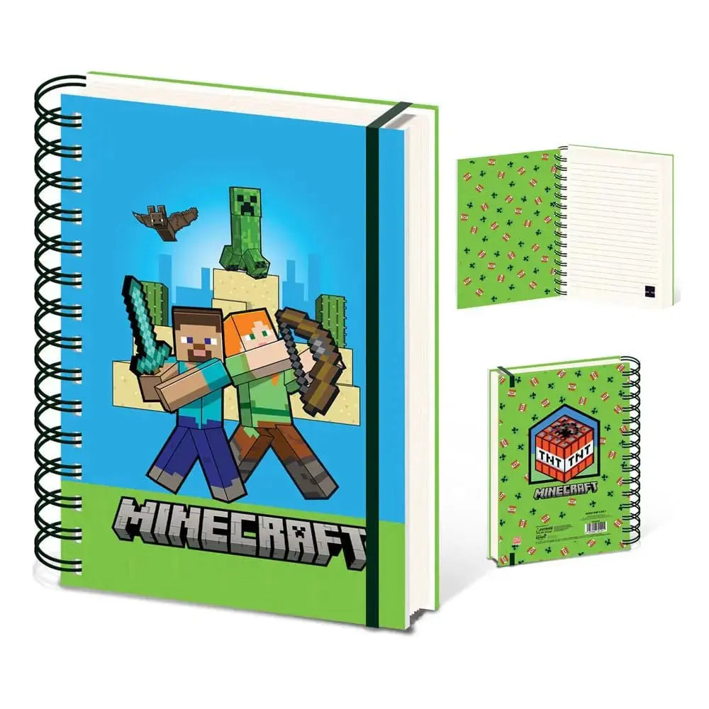 Minecraft Steve and Alex A5 wiro lined notebook journal | Pyramid