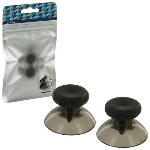 ZedLabz replacement concave rubber analog thumbsticks for Xbox One controller - 2 pack clear black