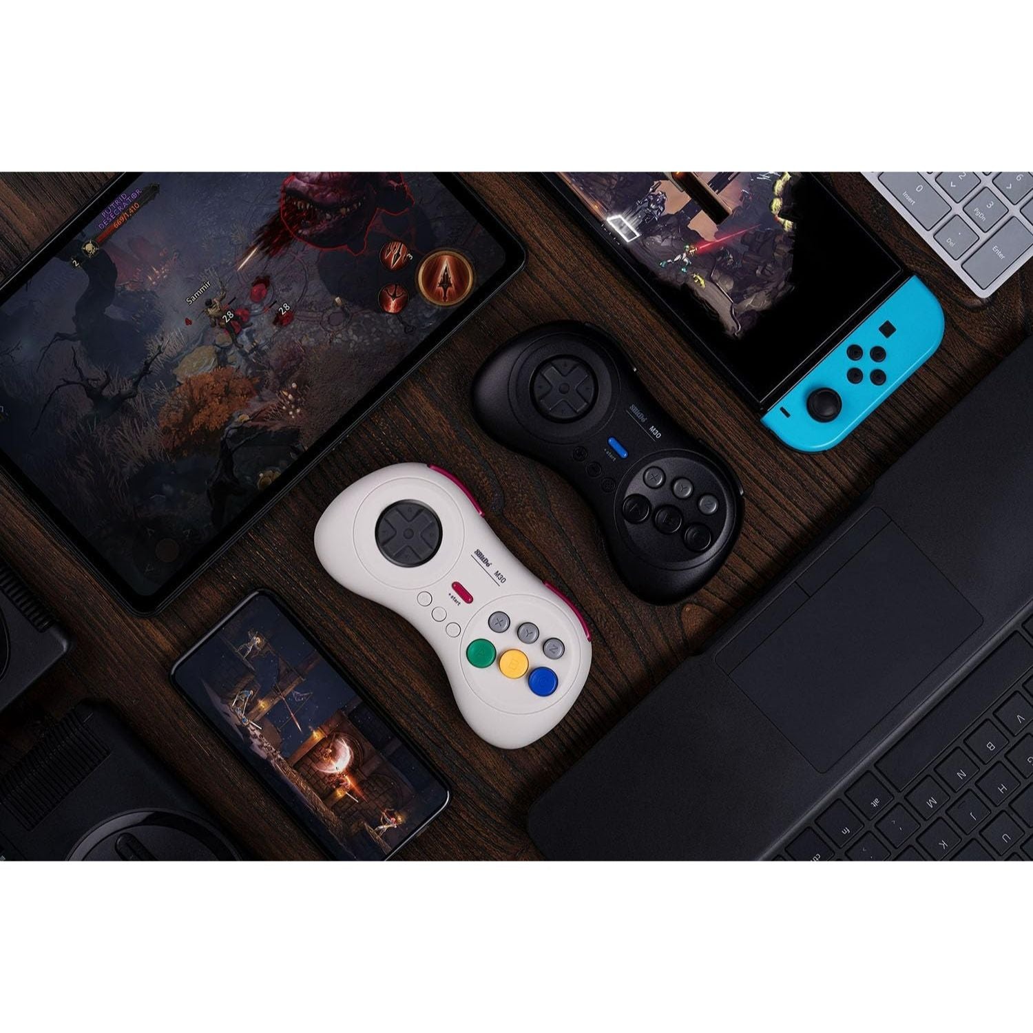 M30 bluetooth wireless gamepad for Nintendo Switch, Windows, Mac & Android - white | 8BitDo - 9