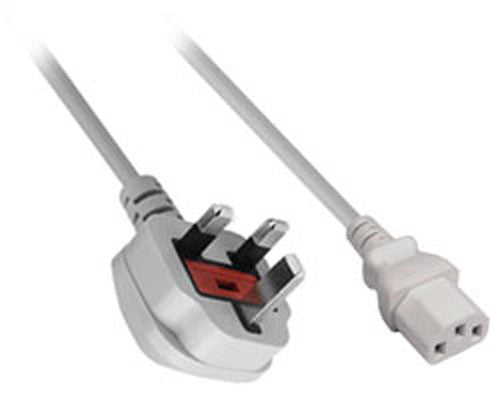 Mains power cable for Sony PS3 original, PS4 Pro and Microsoft Xbox One original cord C13 UK kettle lead  - 2m | ZedLabz